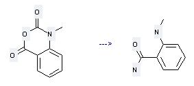 Benzamide,2-(methylamino)- can be prepared by 1-methyl-1H-benzo[d][1,3]oxazine-2,4-dione when they are heated